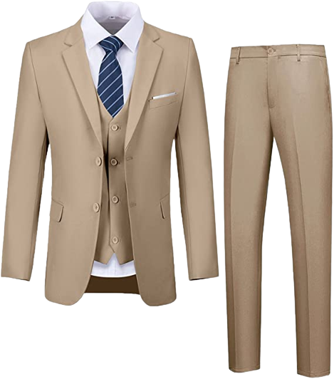 Mens Suits 3 Pieces Slim Fit Groomsmen Wedding Suit for Men Notched Lapel Formal Prom Tuxedos Jacket Pants Vest Set