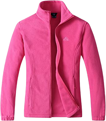 Women's Lightweight Full Zip Soft Polar Fleece Jacket Outdoor Recreation Coat With Zipper Pockets