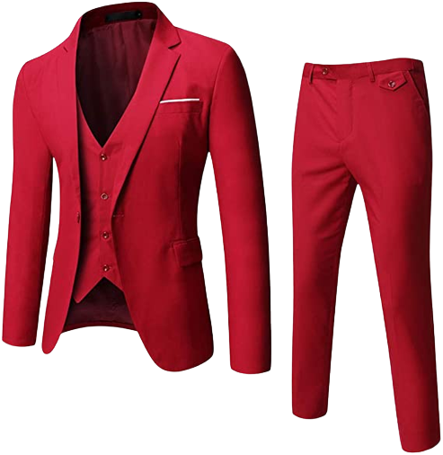 Men's Slim Fit Suit One Button 3-Piece Blazer Dress Business Wedding Party Jacket Vest & Pant